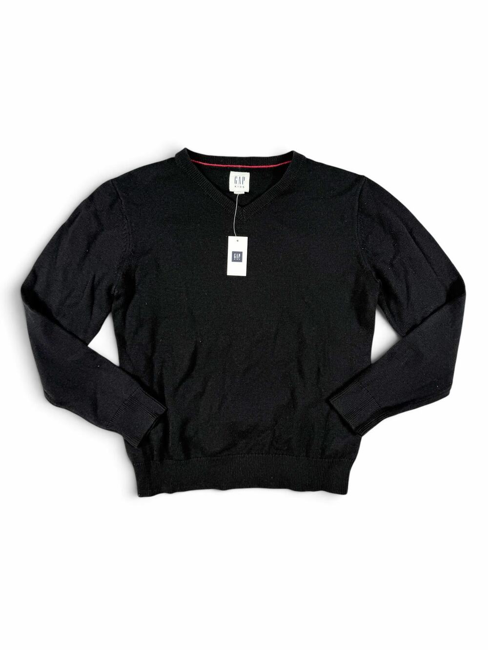 NEW Gap Kids V-Neck Cotton Blend Sweater Black Size 12